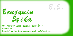 benjamin szika business card