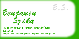 benjamin szika business card